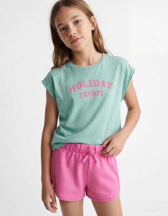 Comprar Online T-shirt Estampada, Menina, Verde Claro