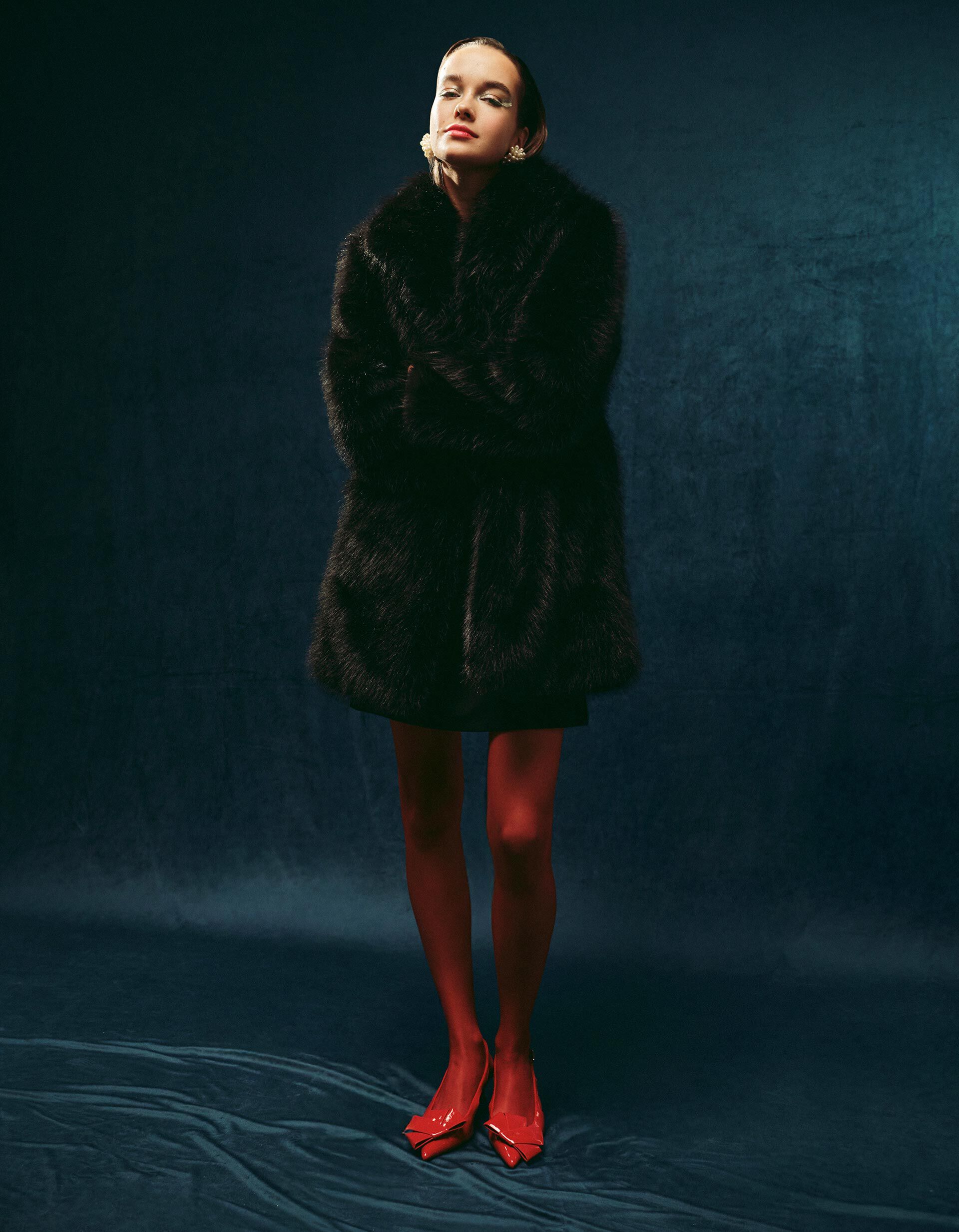 Comprar Online Casaco de Pelo Sint&eacute;tico, Mulher, Preto