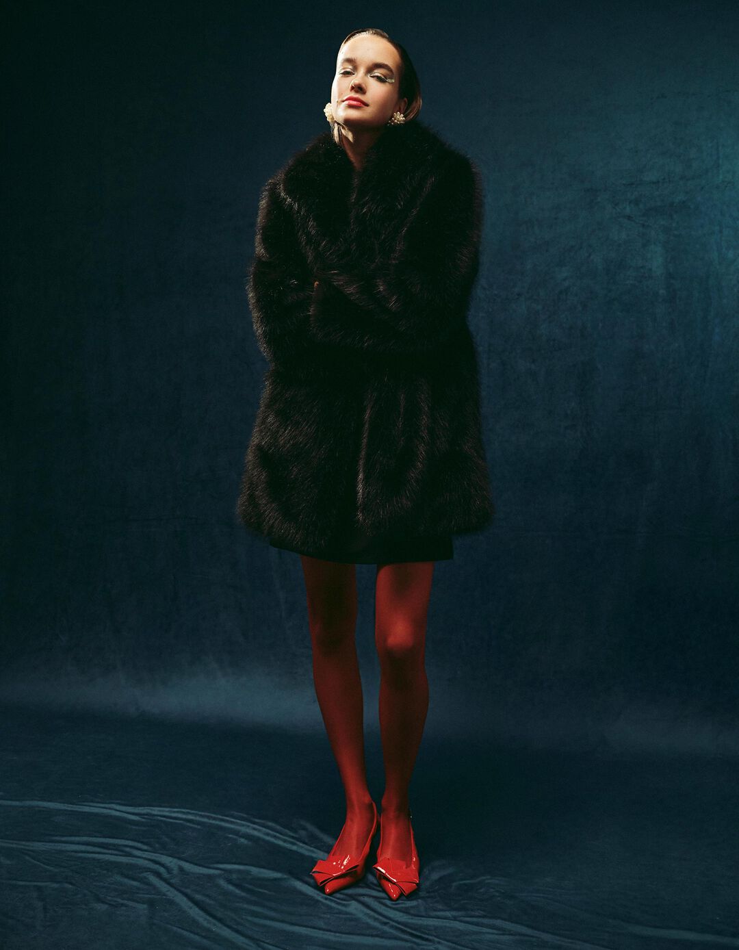 Casaco de Pelo Sintético, Mulher, Preto