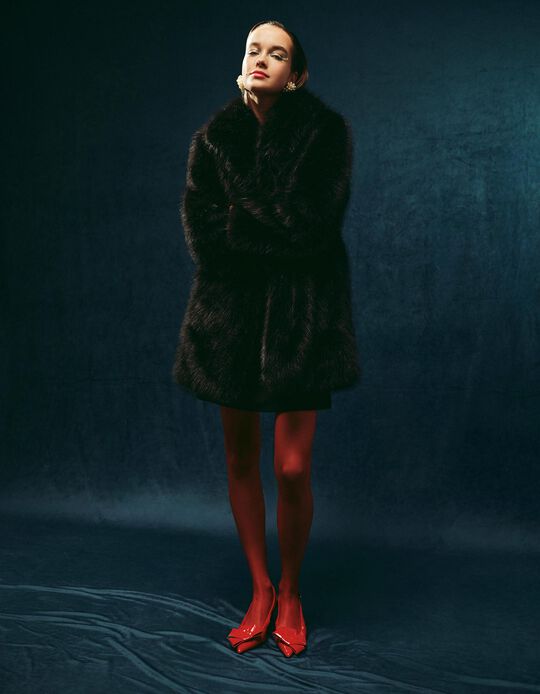 Comprar Online Casaco de Pelo Sintético, Mulher, Preto