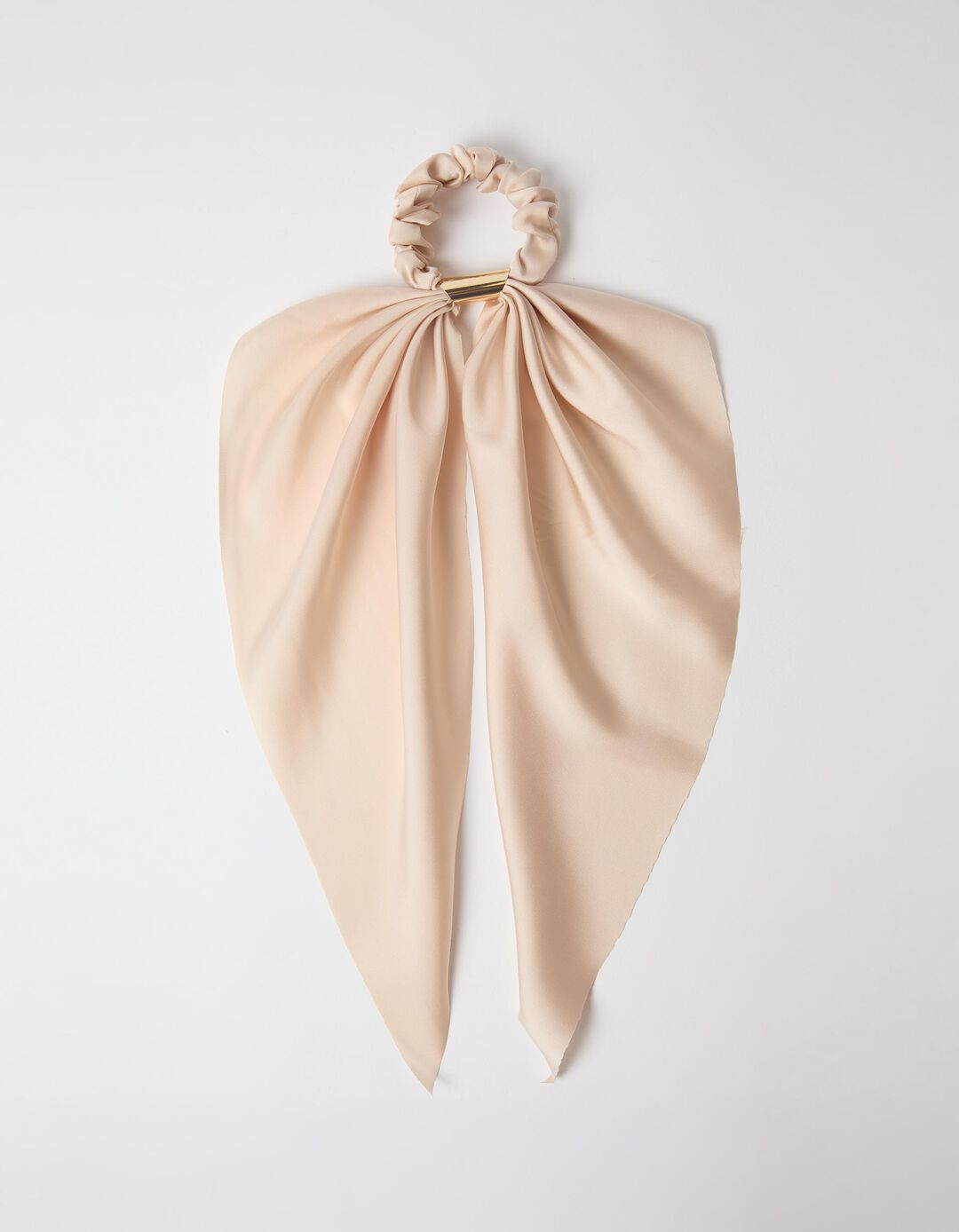 El&aacute;stico Scrunchie Com La&ccedil;o, Mulher, Bege