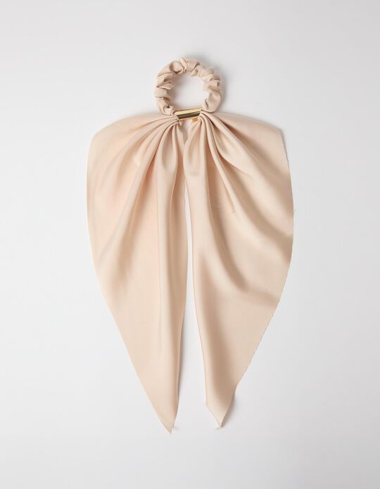 Comprar Online El&aacute;stico Scrunchie Com La&ccedil;o, Mulher, Bege