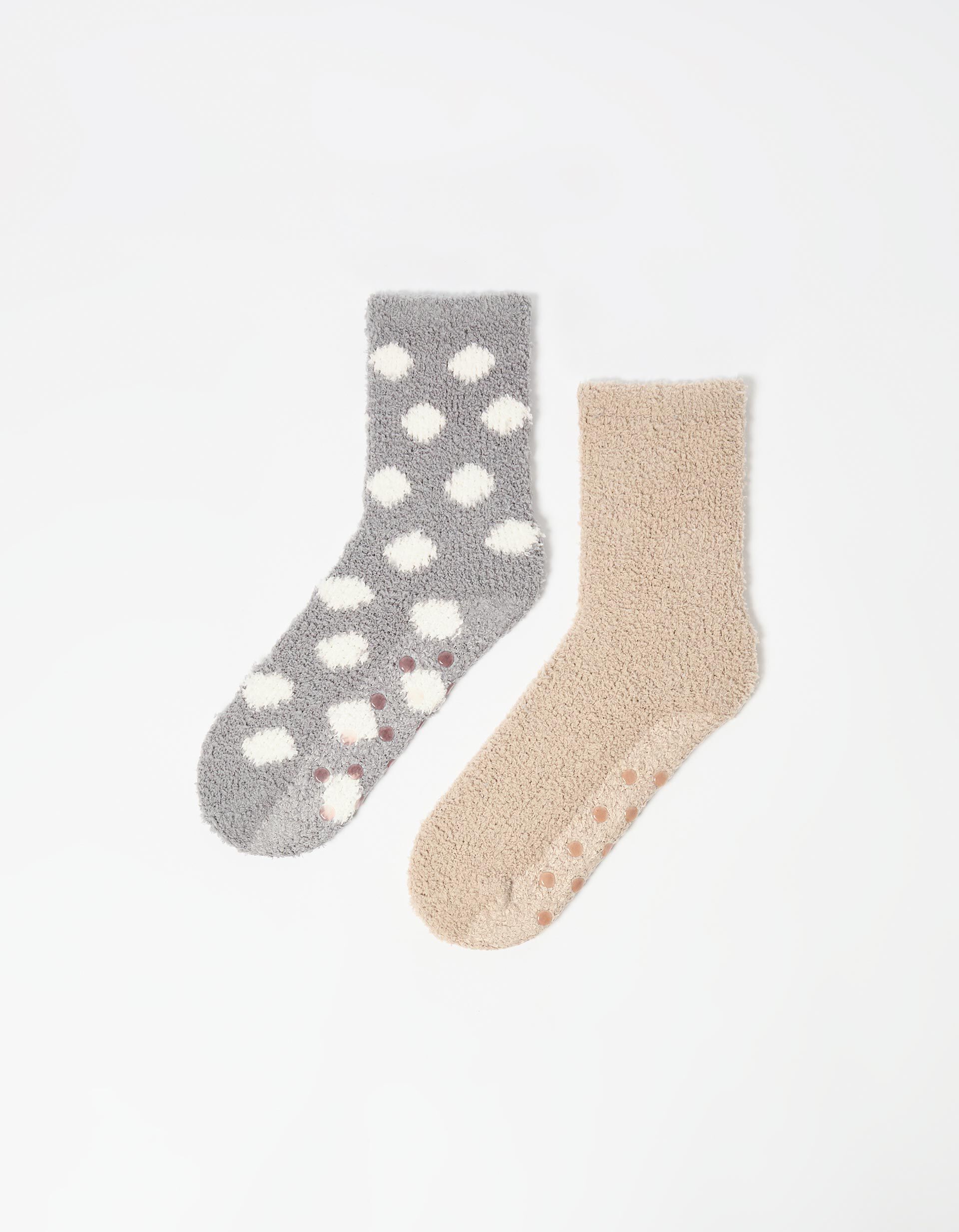 Comprar Online Pack 2 Pares de Meias Antiderrapantes, Mulher, Cinzento