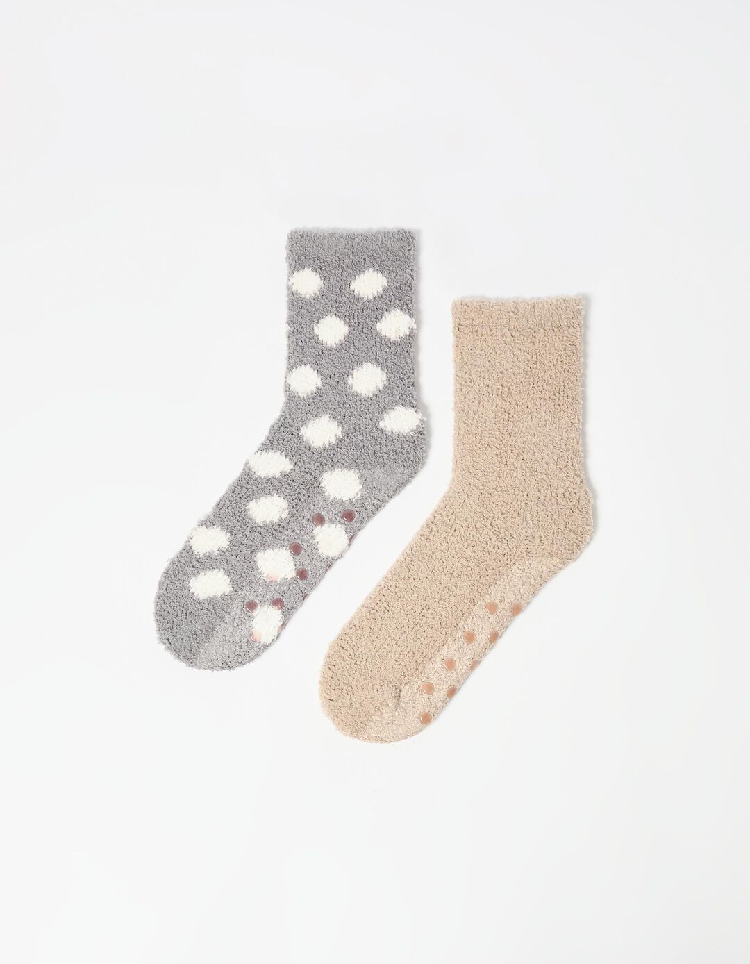 Pack 2 Pares de Meias Antiderrapantes, Mulher, Cinzento