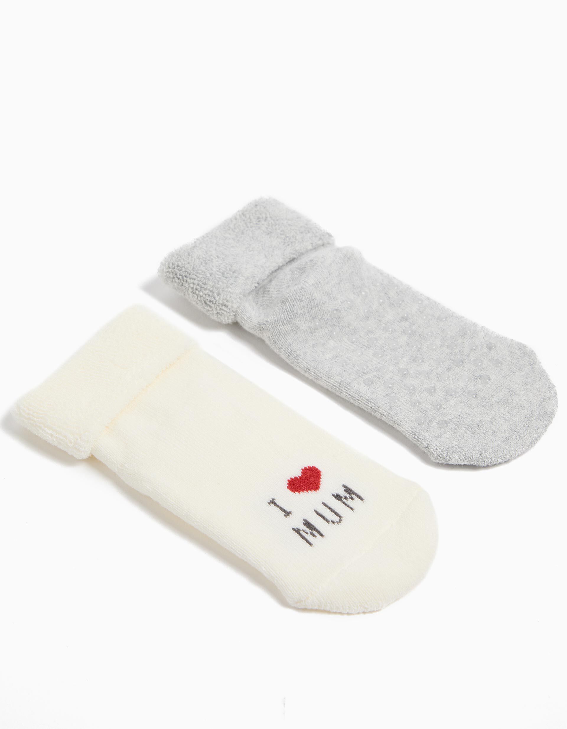 Comprar Online Pack 2 Pares de Meias Antiderrapantes, Beb&eacute;, Multicor