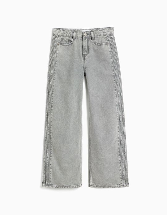 Comprar Online Cal&ccedil;as De Ganga Wide Leg, Menina, Cinzento Claro