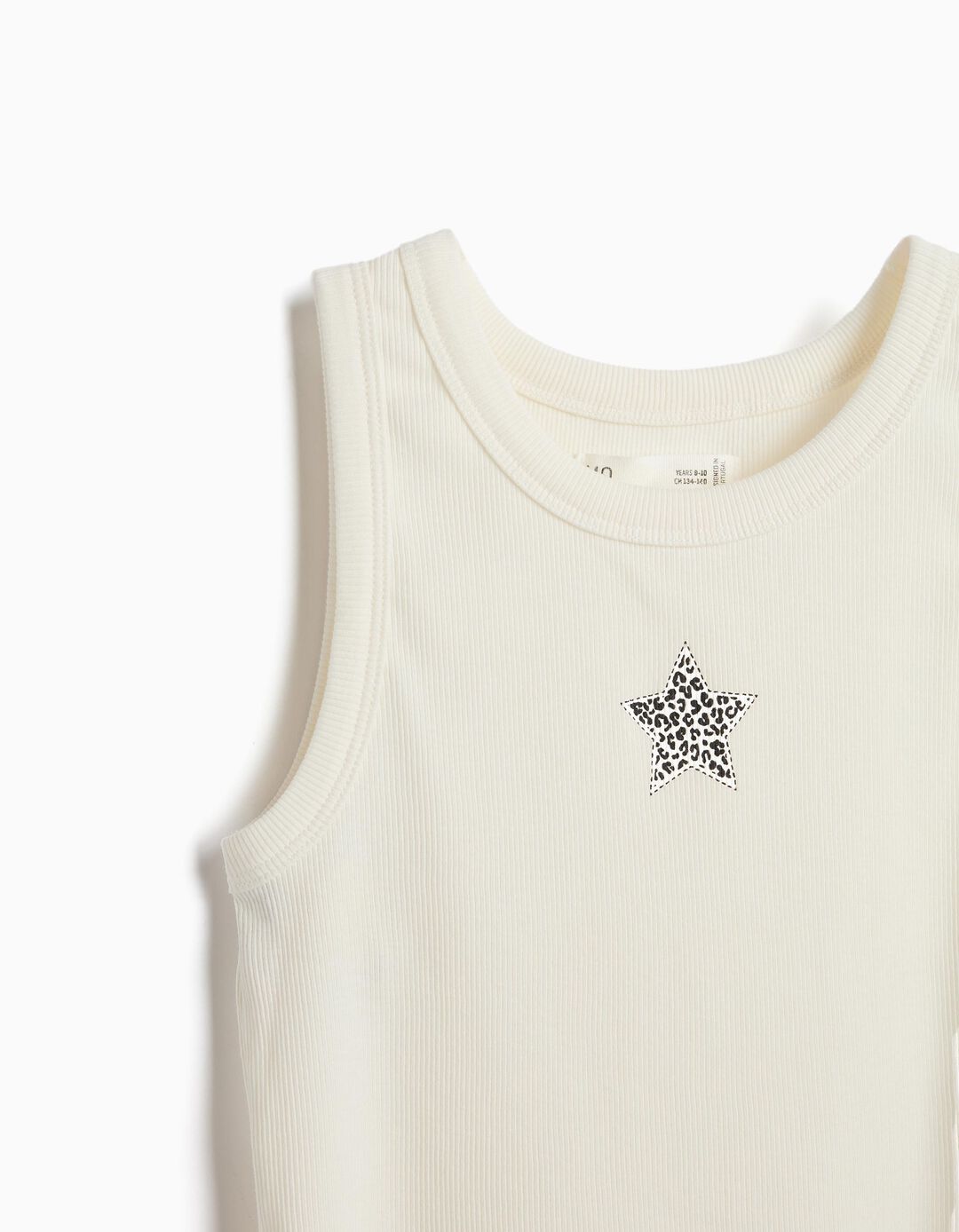 Tank Top Canelado, Menina, Branco