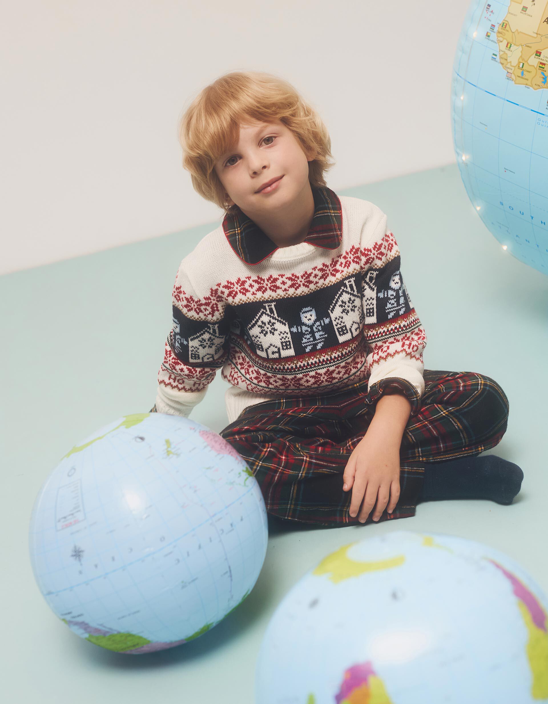 Comprar Online Camisola Malha Natal, Menino, Bege Claro