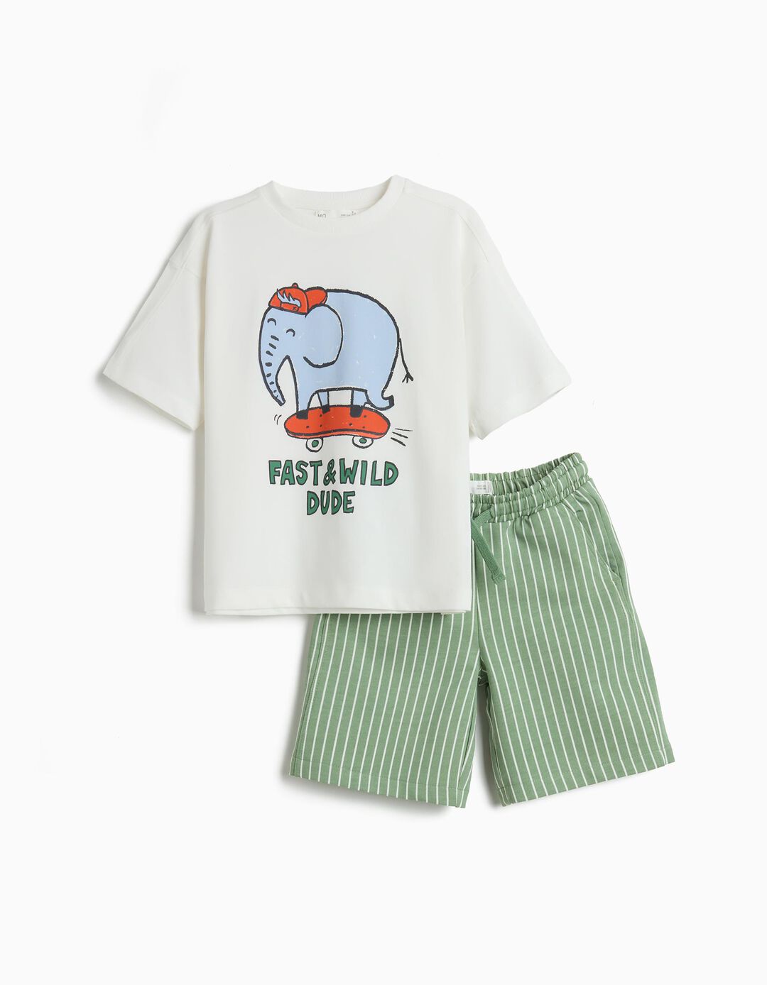 Conjunto T-shirt e Cal&ccedil;&otilde;es, Menino, Verde Escuro