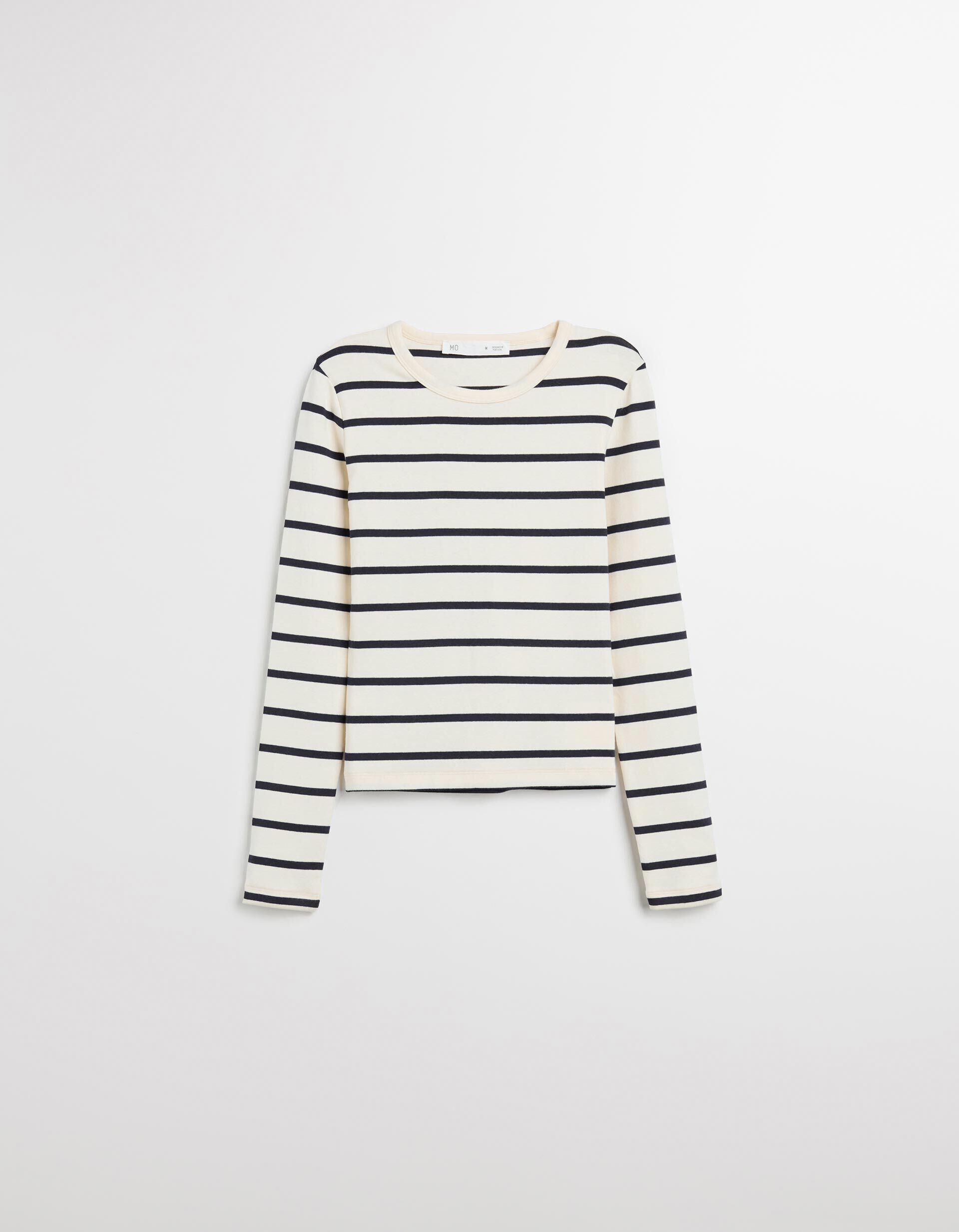 Comprar Online T-shirt Manga Comprida, Mulher, Bege Claro