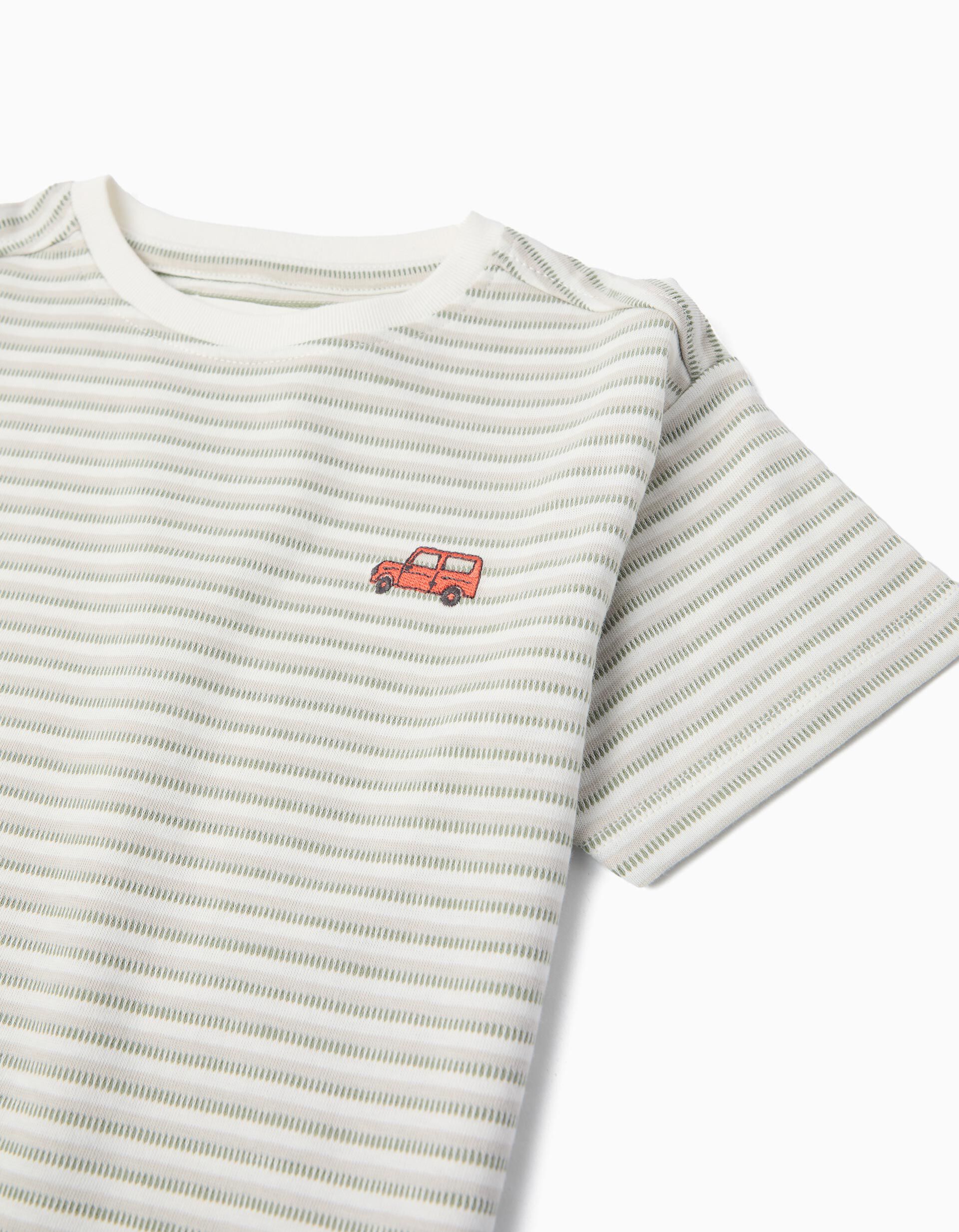 Comprar Online T-shirt &agrave;s Riscas, Menino, Verde Escuro