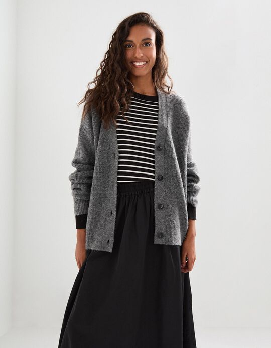 Comprar Online Casaco de Malha, Mulher, Cinzento Escuro