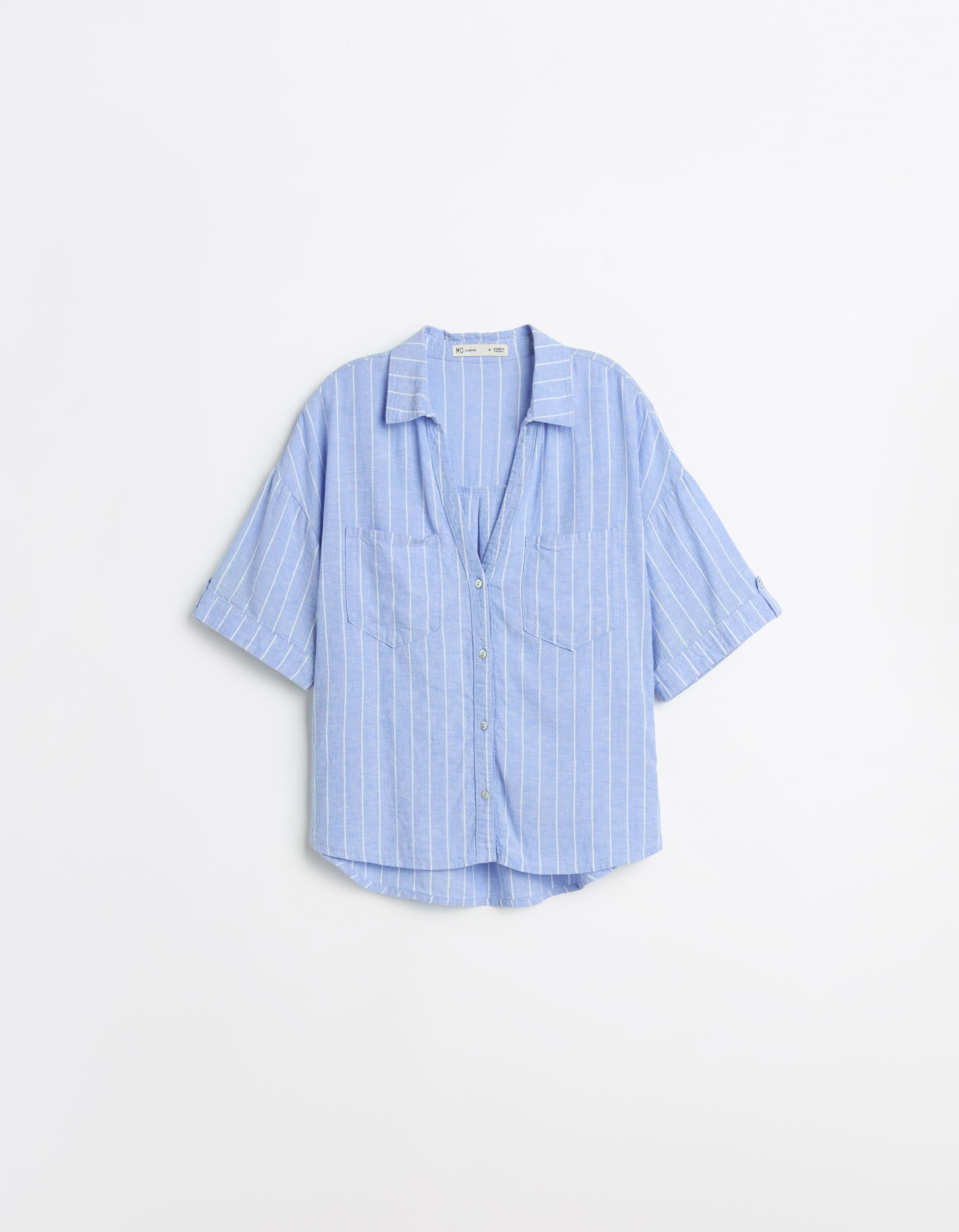 Comprar Online Camisa com Linho, Mulher, Azul