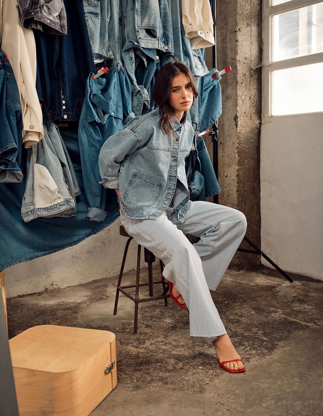 Sobrecamisa de Ganga, Mulher, Azul Claro