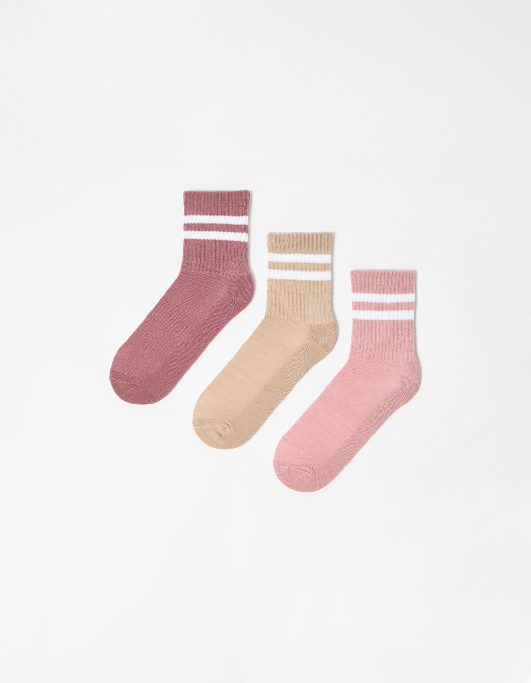 Pack 3 Pares de Meias Desporto, Mulher, Rosa 