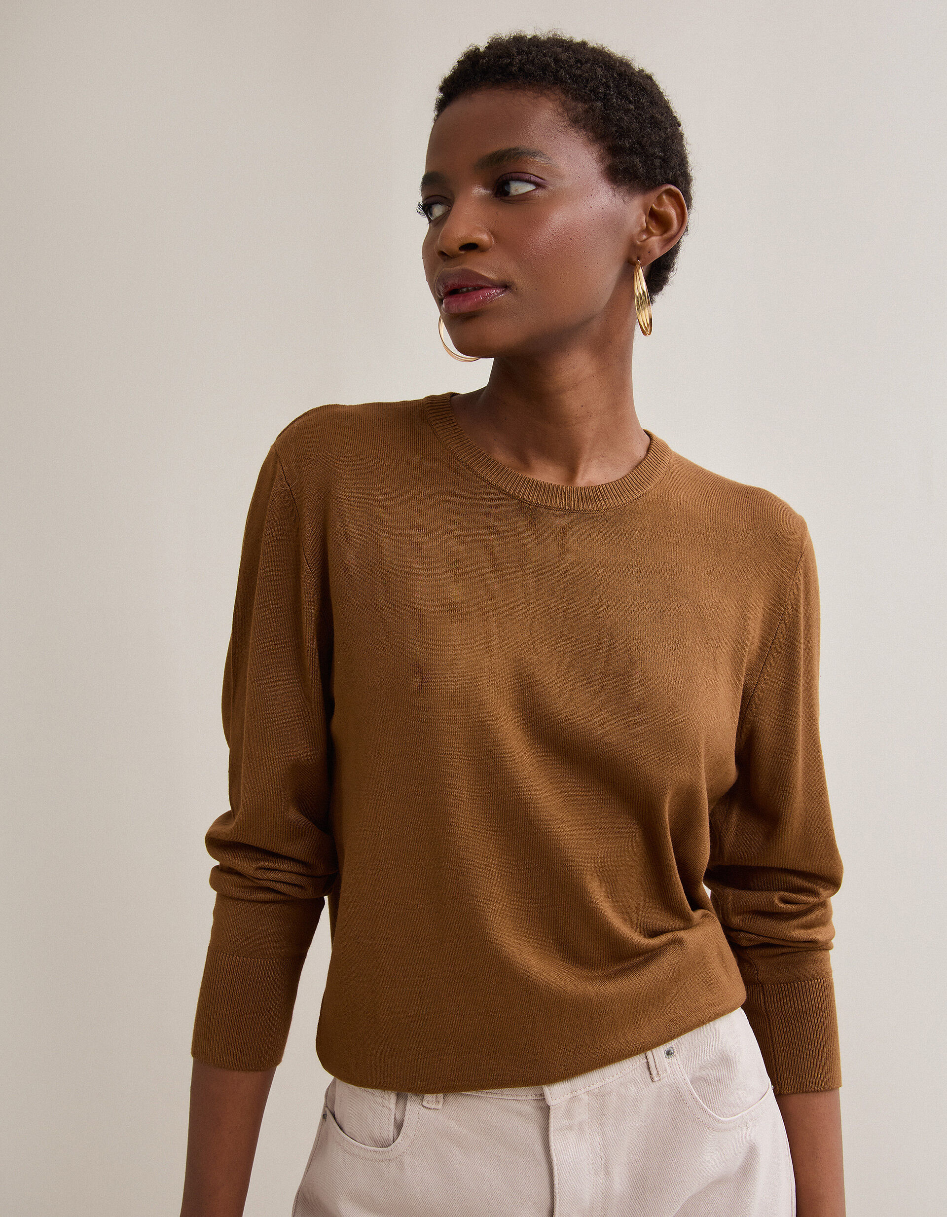 Comprar Online Camisola de Malha, Mulher, Bege