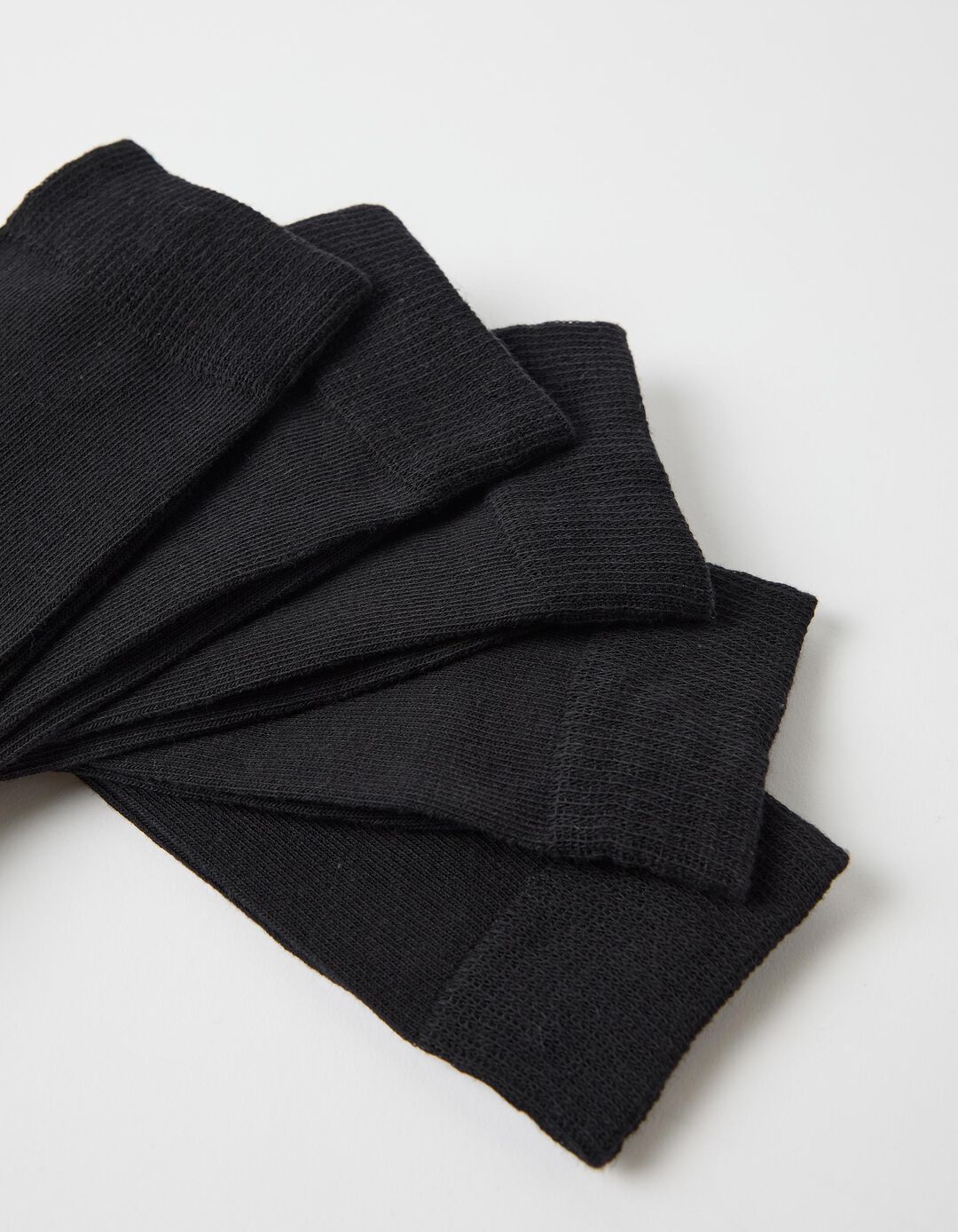 Pack 5 Pares de Meias Lisas, Homem, Preto
