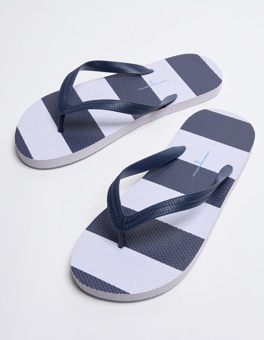 Comprar Online Chinelos Riscas, Homem, Azul Escuro 