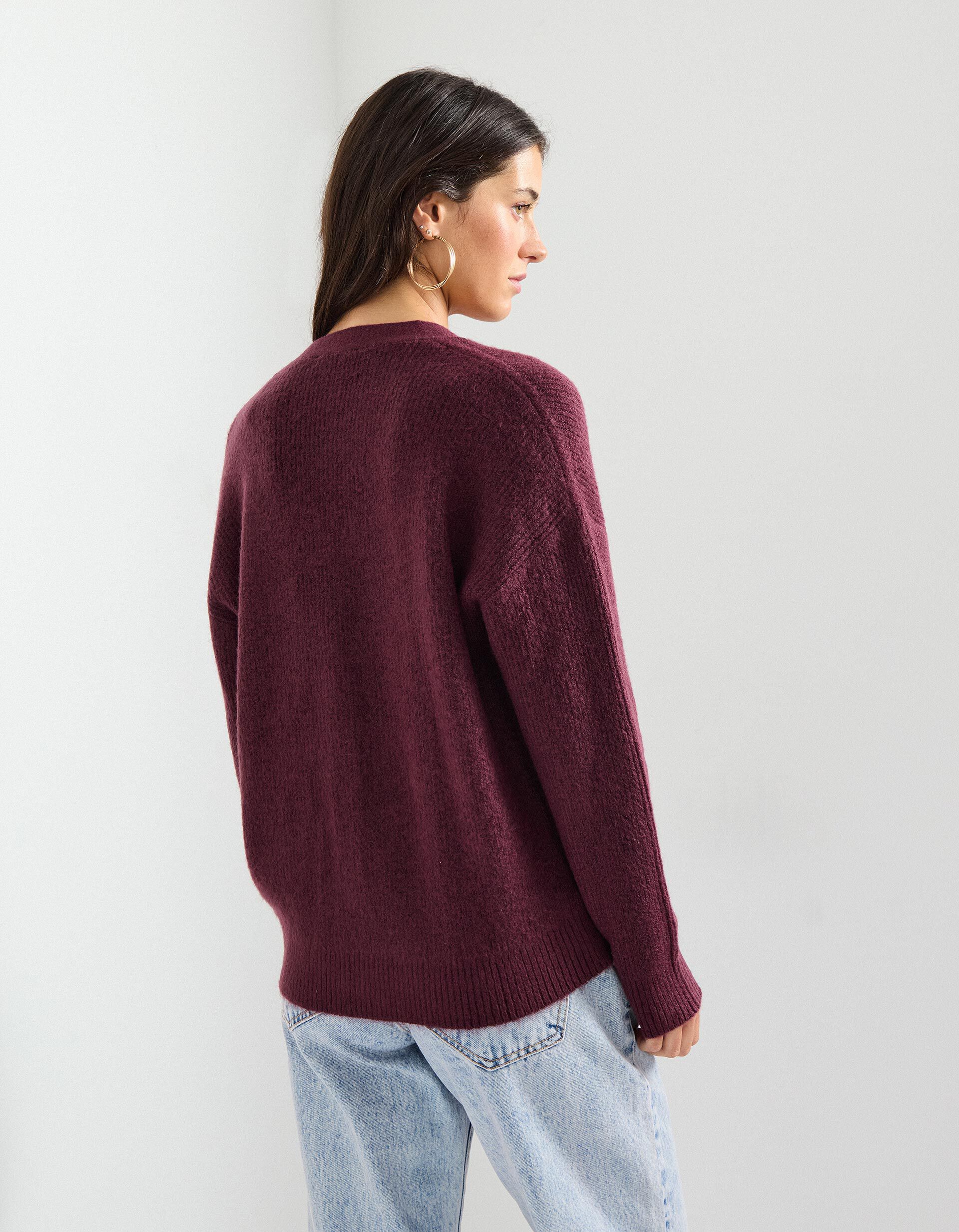 Comprar Online Casaco de Malha, Mulher, Vermelho Escuro