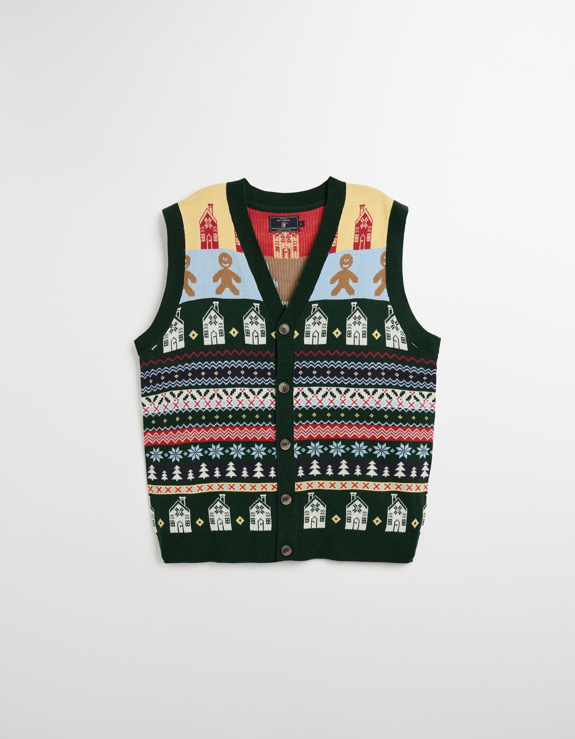 Comprar Online Colete Malha Natal, Homem, Verde Escuro