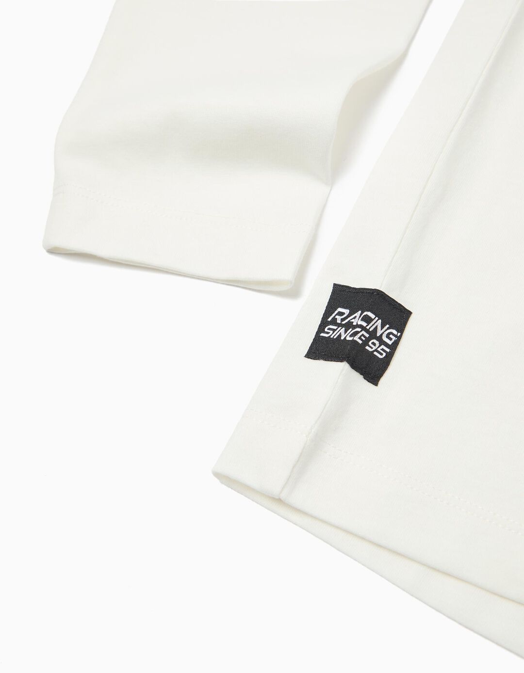 T-shirt de Manga Comprida, Menino, Branco