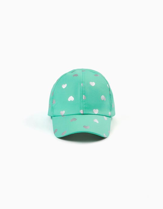 Cap for Babies and Girls 'Hearts', Green