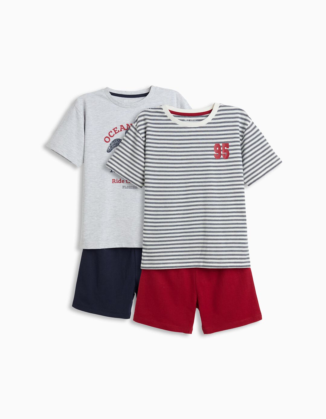 Pack 2 Pijamas Jersey, Menino, Cinzento Claro 