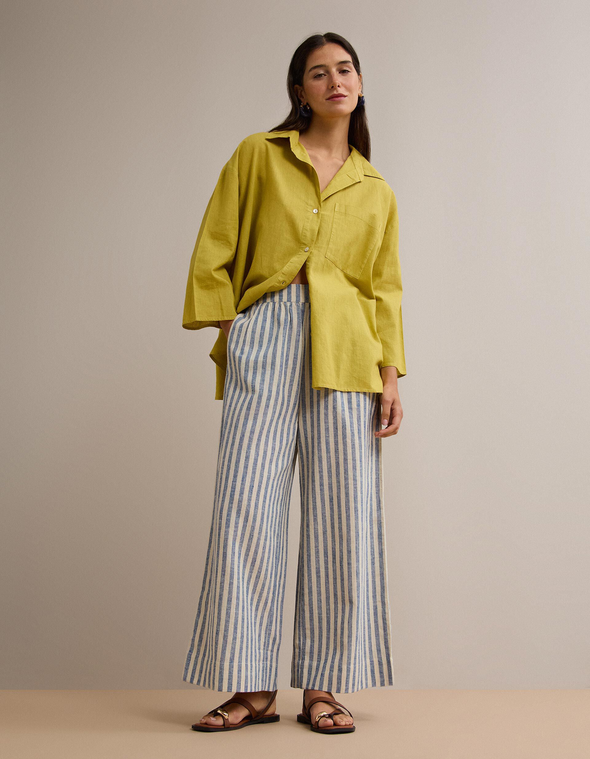 Comprar Online Blusa com Linho, Mulher, Amarelo