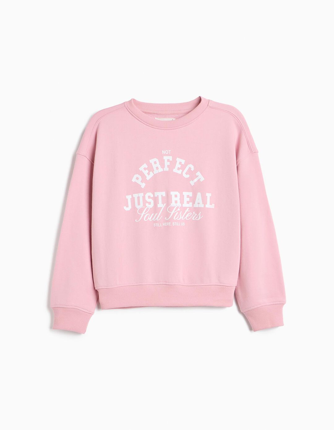 Sweatshirt Estampada, Menina, Rosa