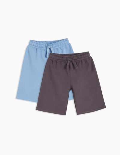 2 Fleece Shorts Pack, Boys, Multicolour