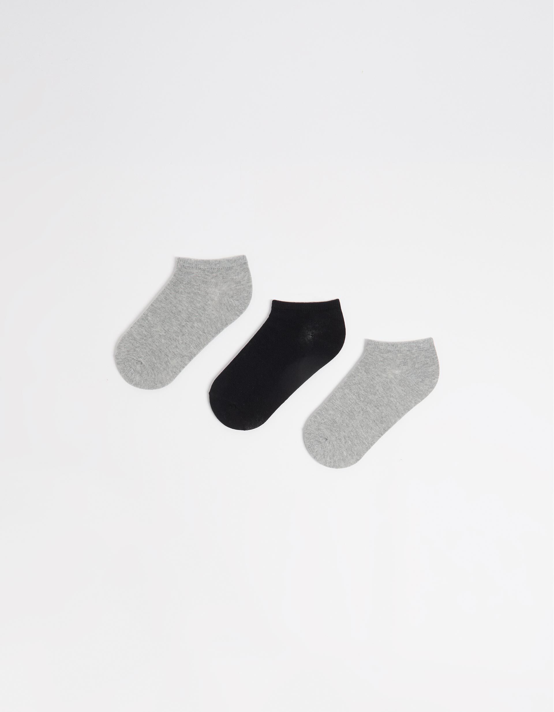 Comprar Online Pack 3 Pares de Meias Tornozelo, Mulher, Cinzento Claro