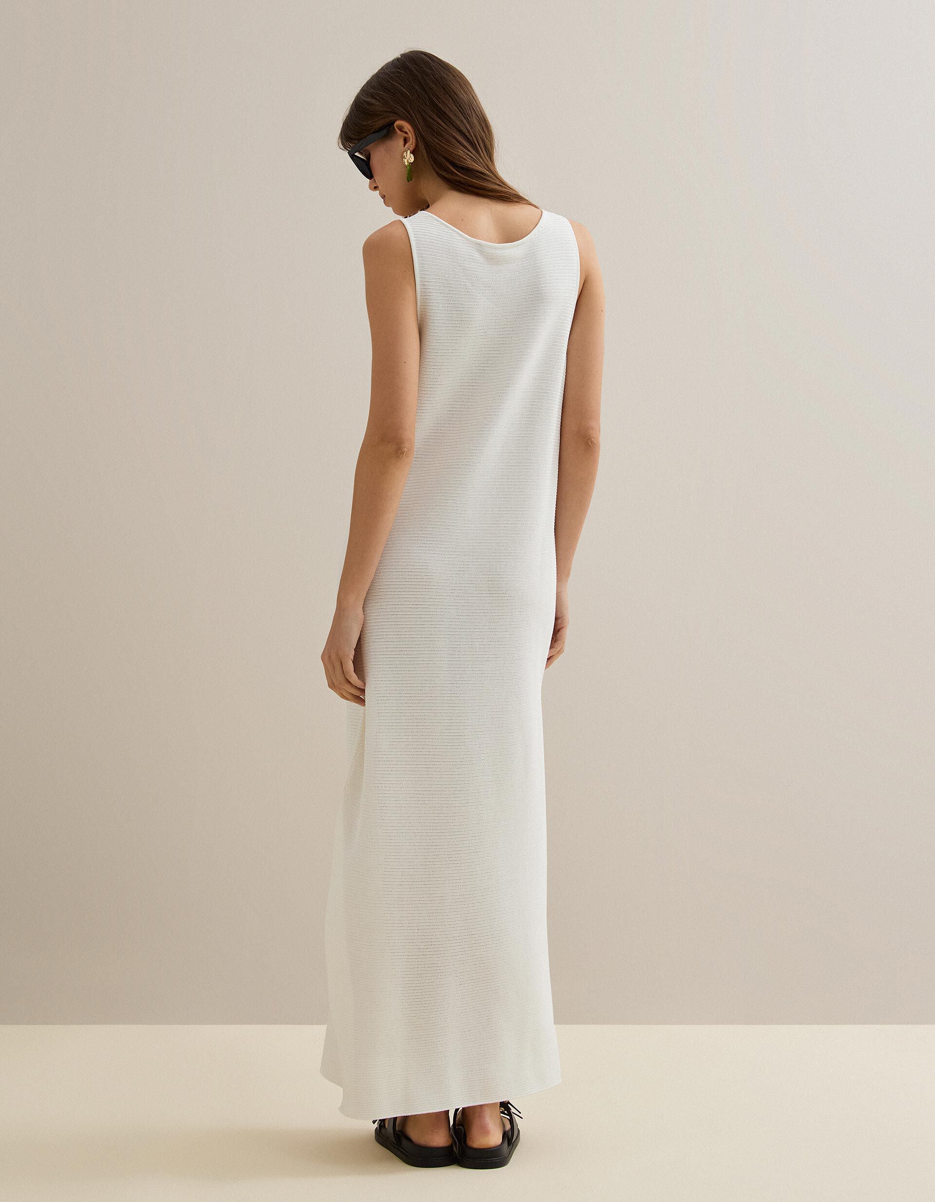 Comprar Online Vestido Malha Tricotada, Mulher, Bege Claro