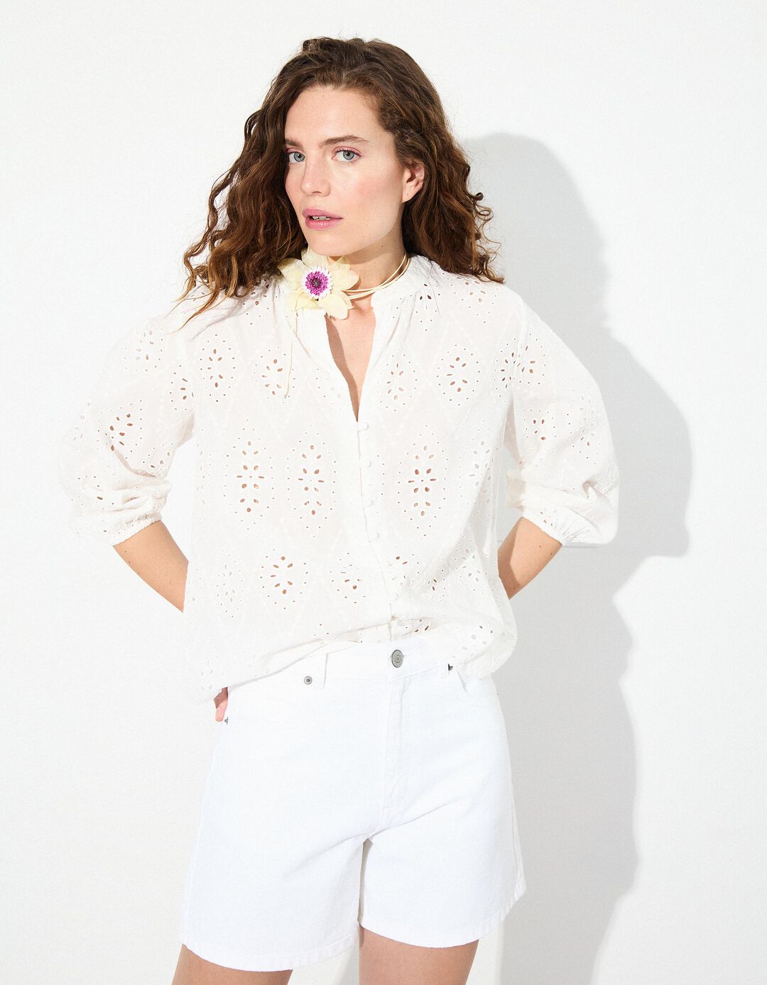 Blusa Bordada, Mulher, Branco