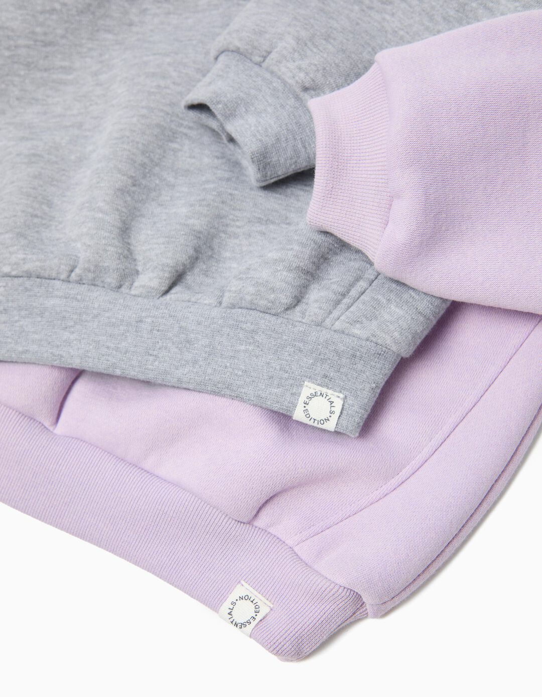 Pack 2 Sweatshirts de Felpa, Menina, Roxo Claro