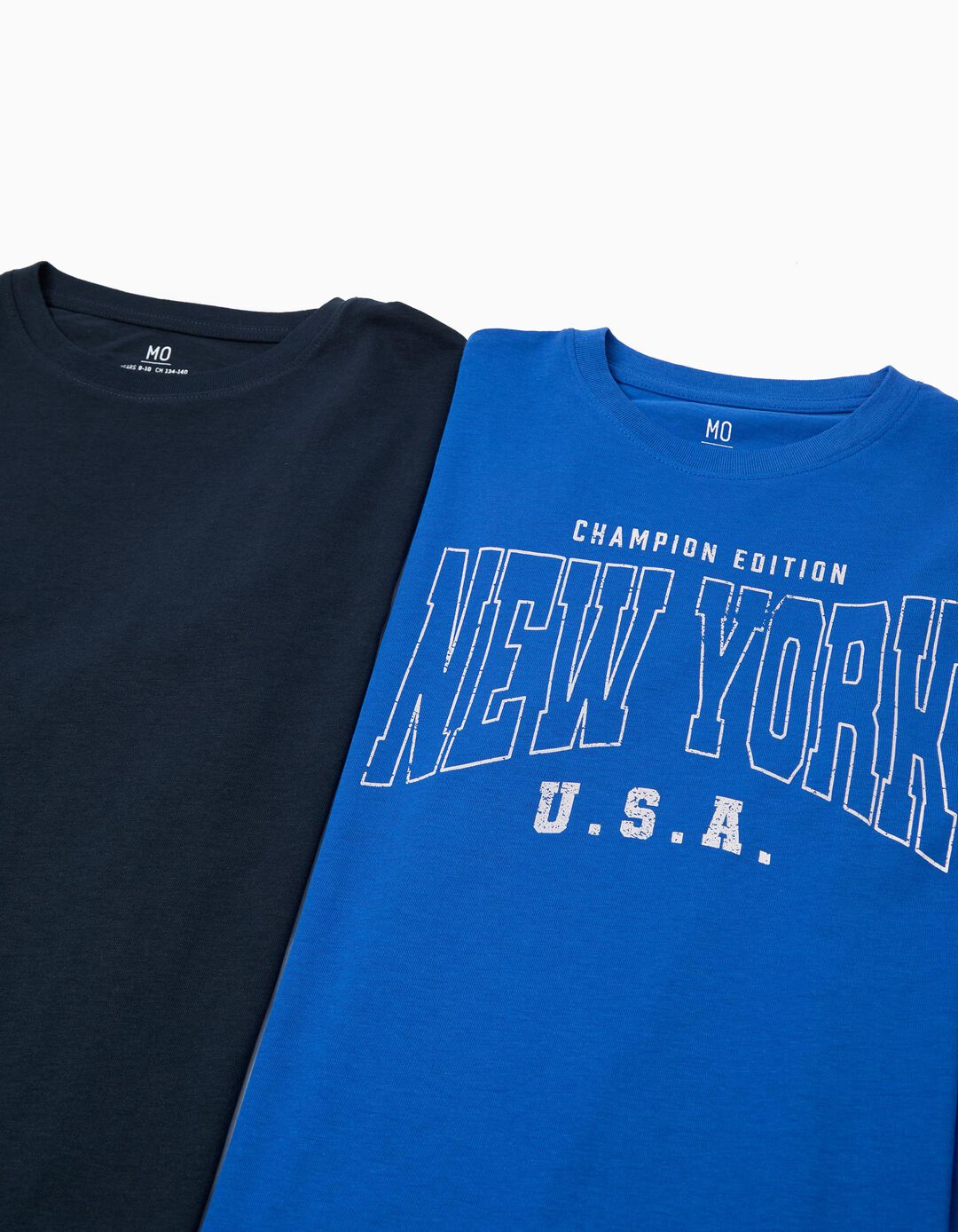 Pack 2 T-shirts Manga Comprida, Menino, Azul