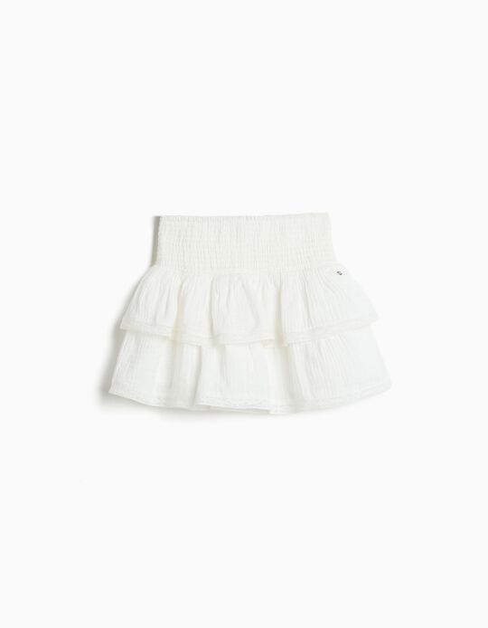 Comprar Online Saia com Folhos, Menina, Branco
