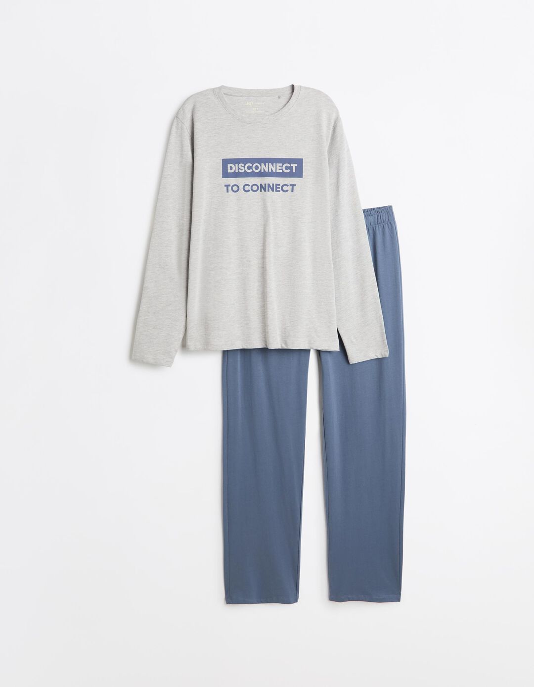Pijama Jersey Estampado, Homem, Cinzento Claro