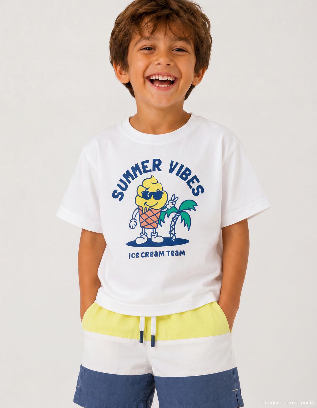 T-shirt Estampada, Menino, Branco