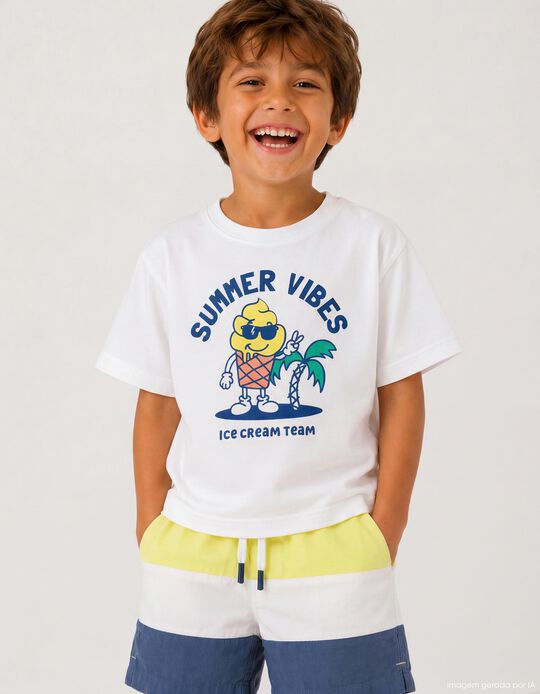 Comprar Online T-shirt Estampada, Menino, Branco
