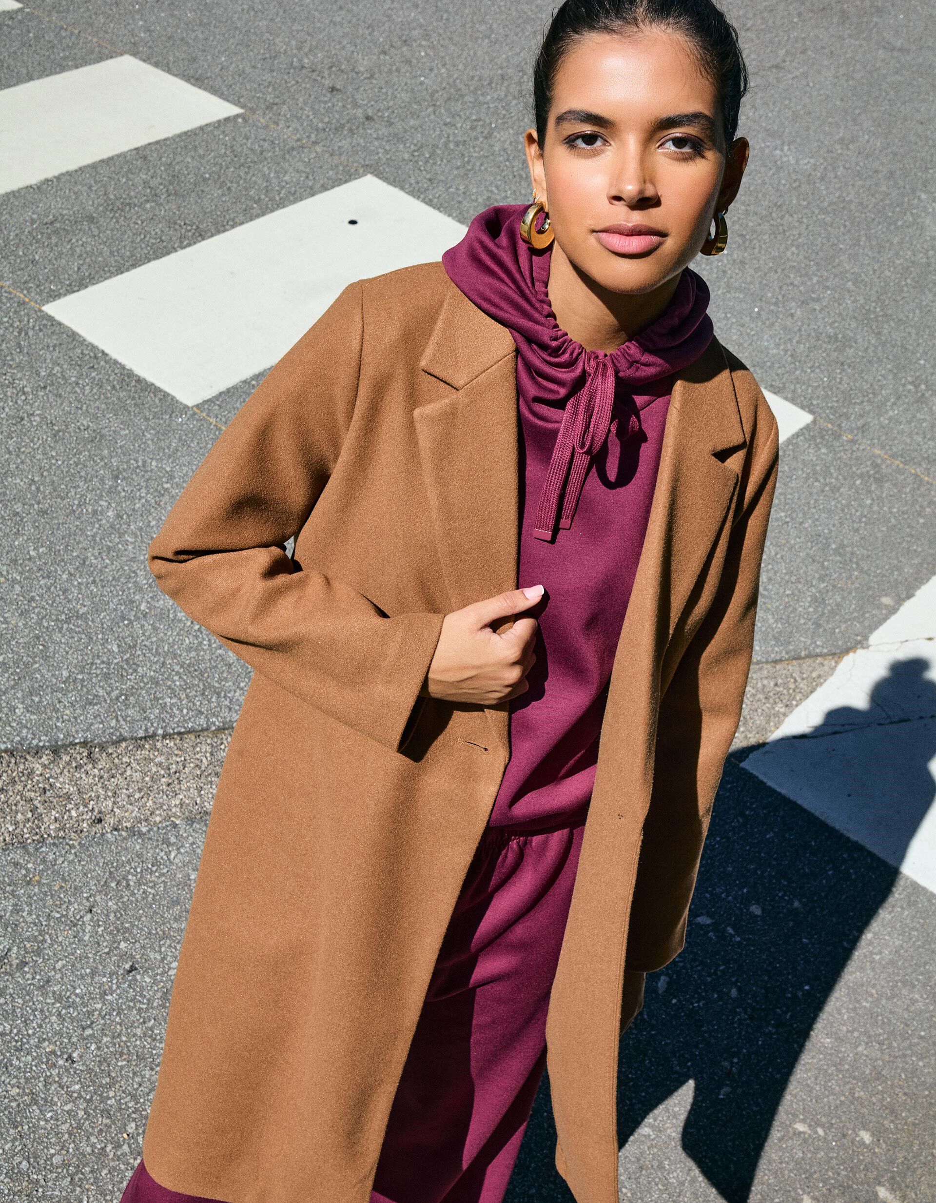 Comprar Online Casaco Comprido, Mulher, Bege 