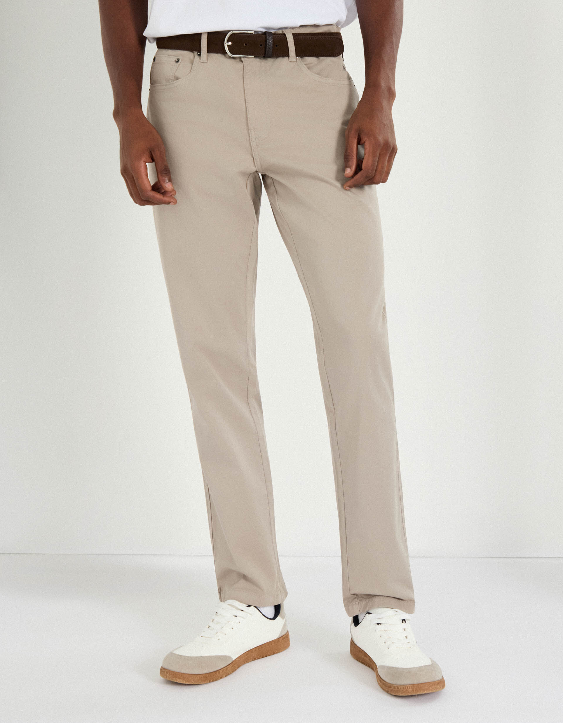 Comprar Online Cal&ccedil;as 'Slim Fit', Homem, Bege Claro