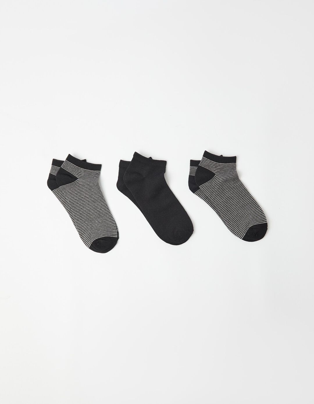 Pack 3 Pares de Meias Tornozelo, Homem, Preto