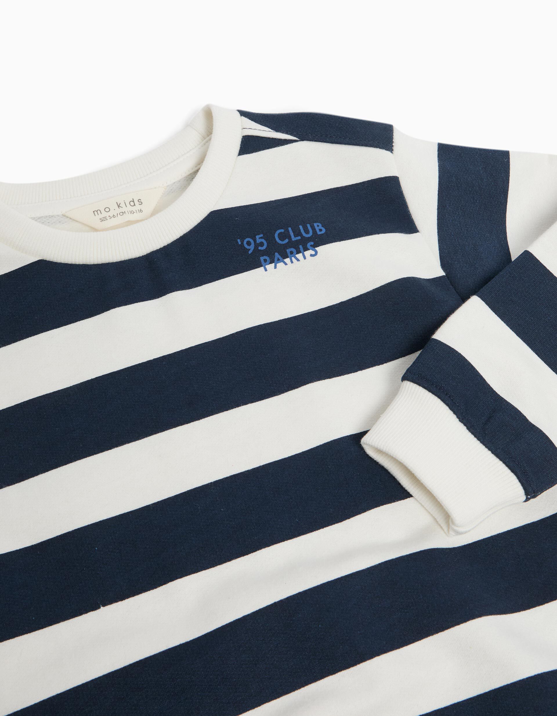 Comprar Online Sweatshirt Fleece Riscas, Menino, Azul Escuro 