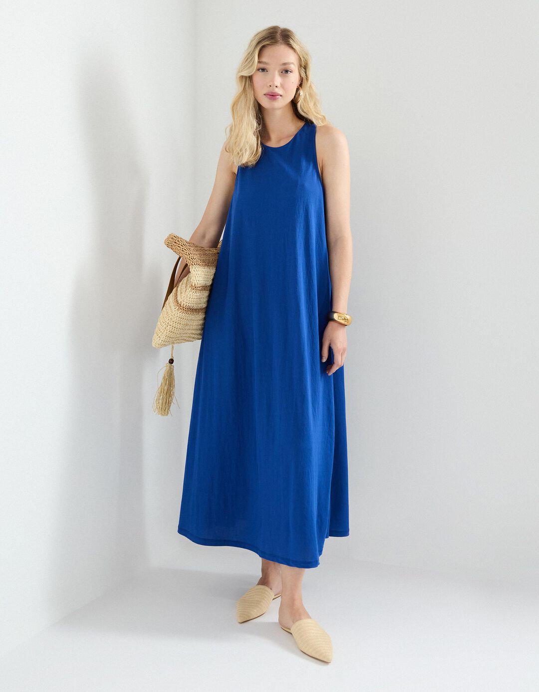 Vestido Comprido, Mulher, Azul