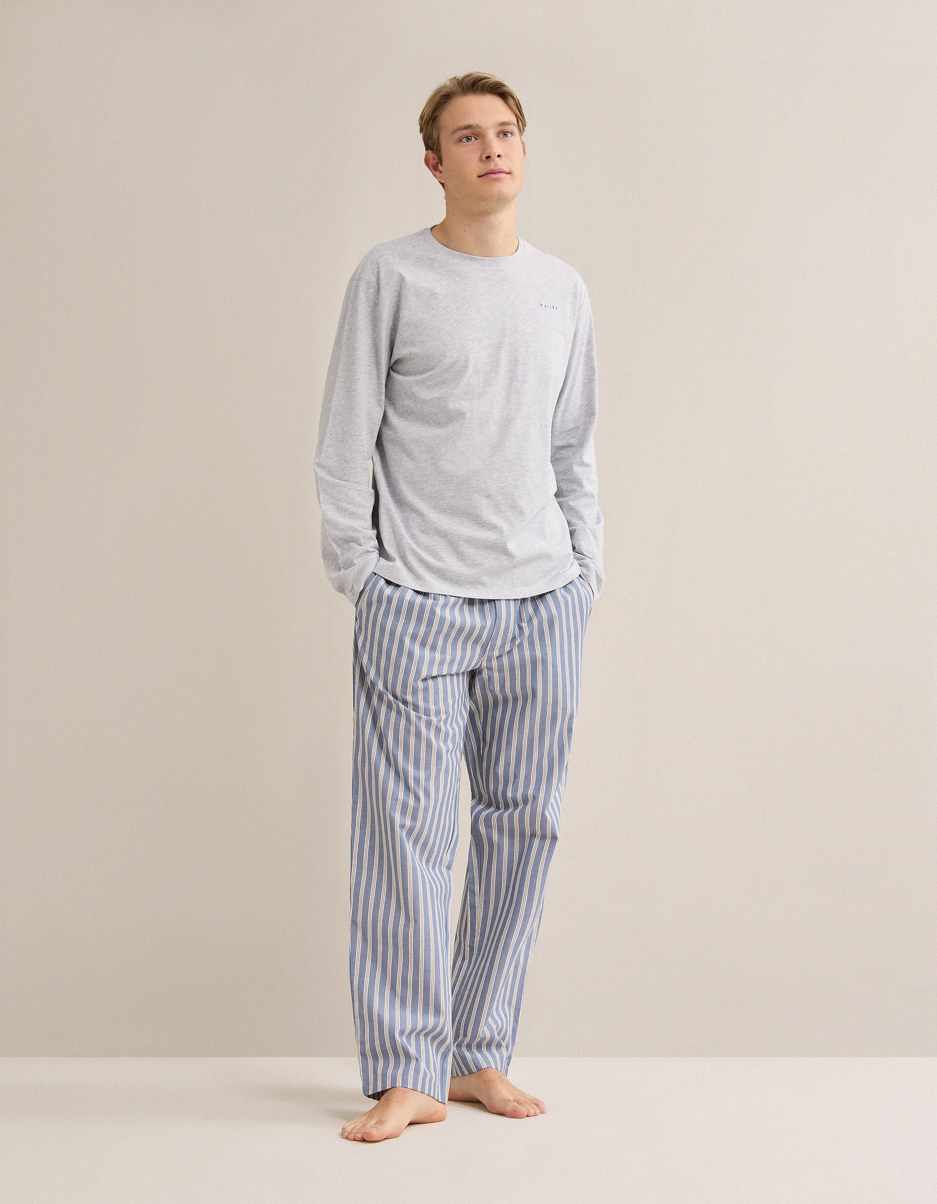 Comprar Online Pijama Riscas, Homem, Cinzento Claro