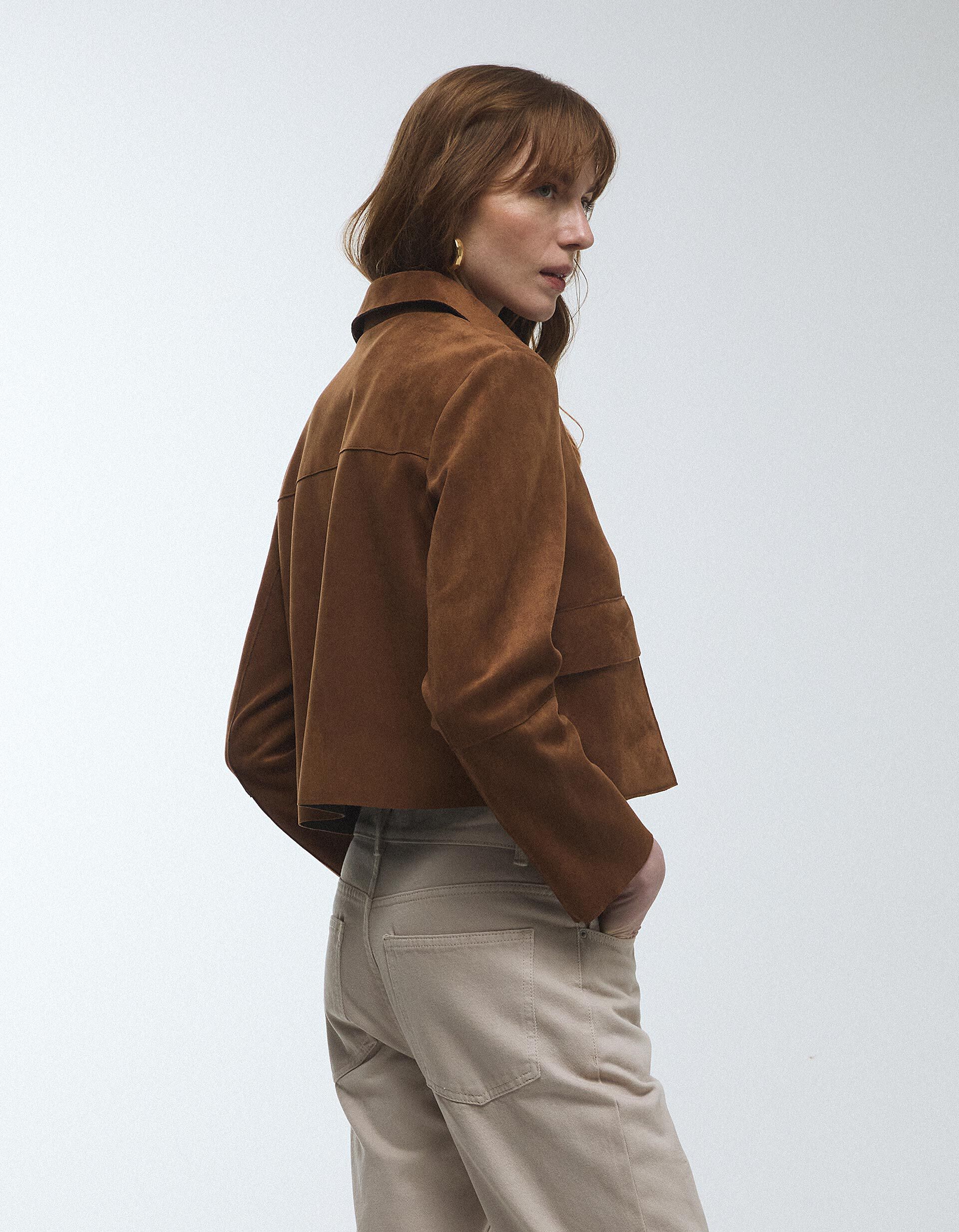 Comprar Online Casaco Efeito Camur&ccedil;a, Mulher, Bege