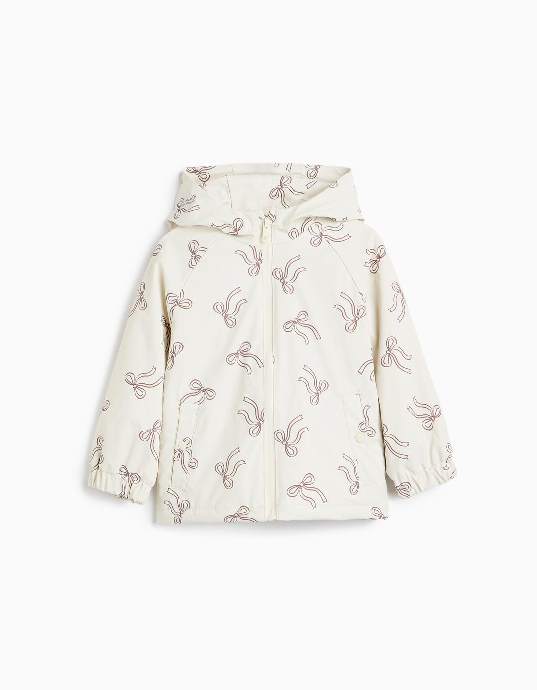 Parka Imperme&aacute;vel Com Capuz, Menina, Branco