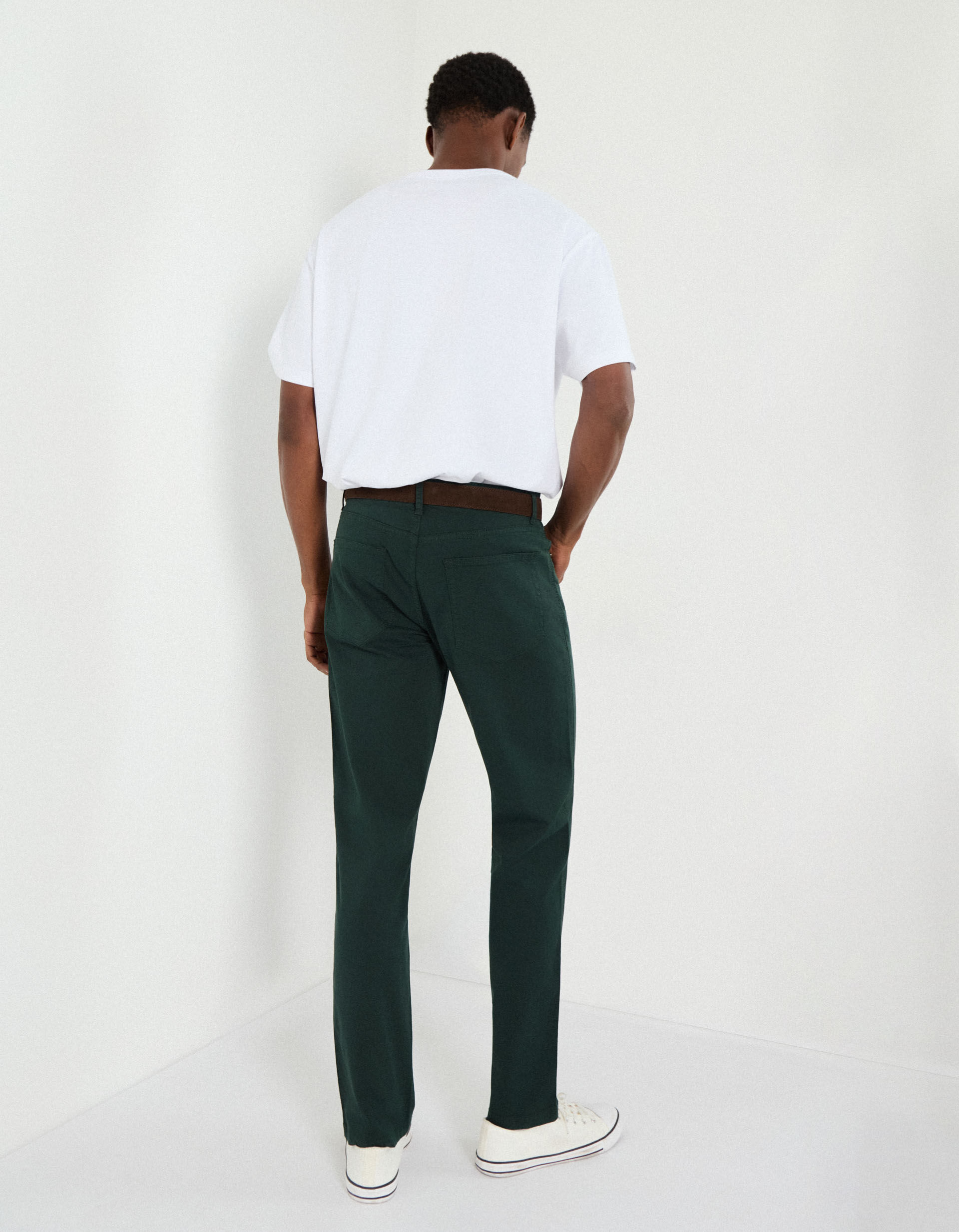 Comprar Online Cal&ccedil;as 'Slim Fit', Homem, Verde Escuro