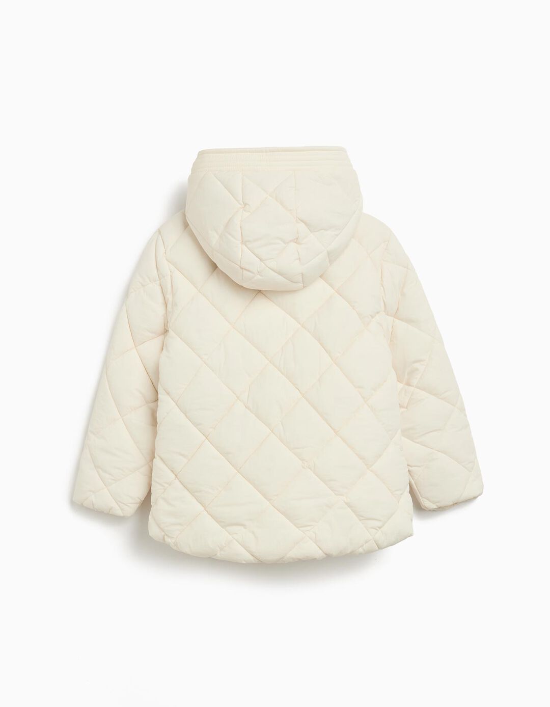 Casaco Acolchoado Capuz, Menina, Branco