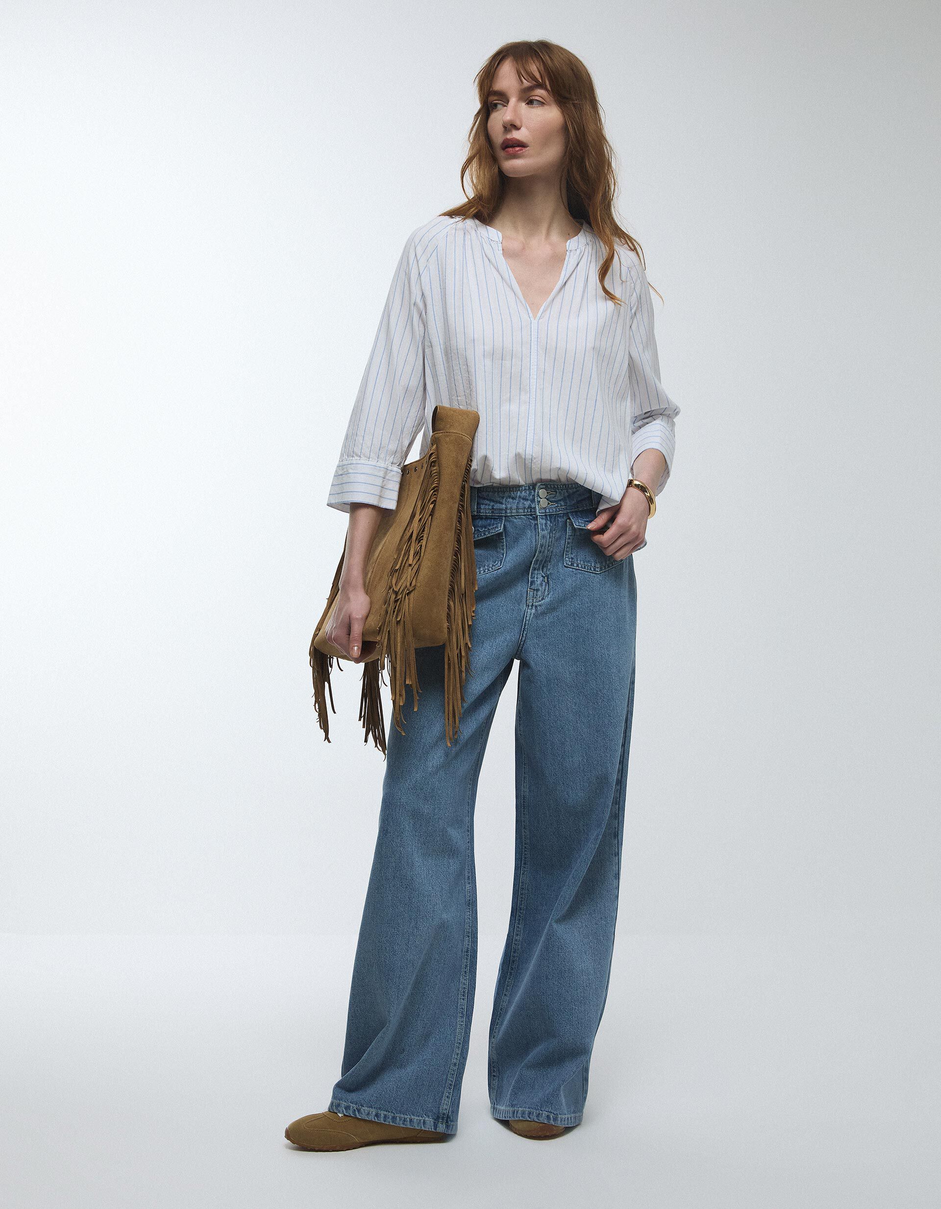 Comprar Online Blusa Riscas, Mulher, Branco